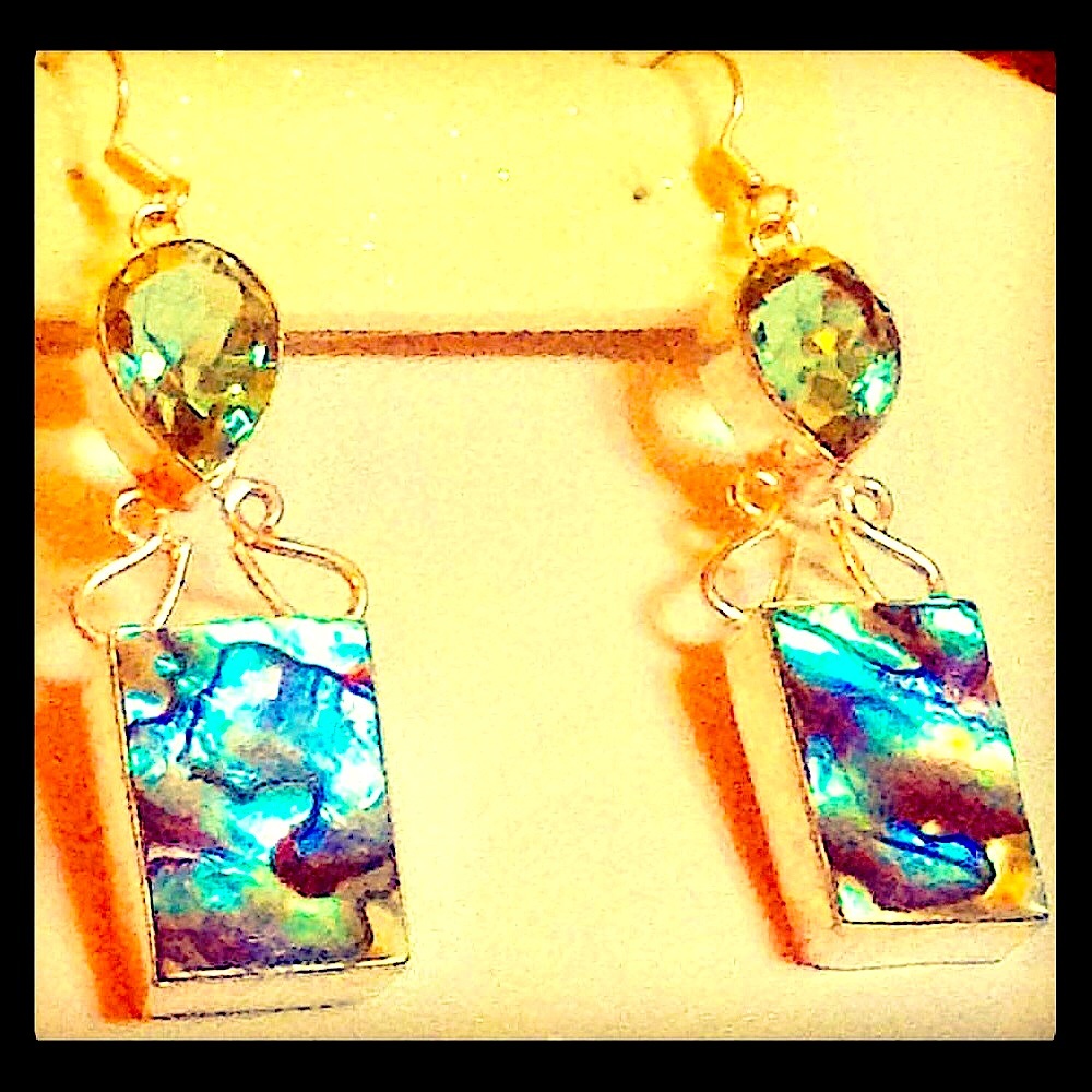 Sterling Silver NWOT Abalone Earrings
